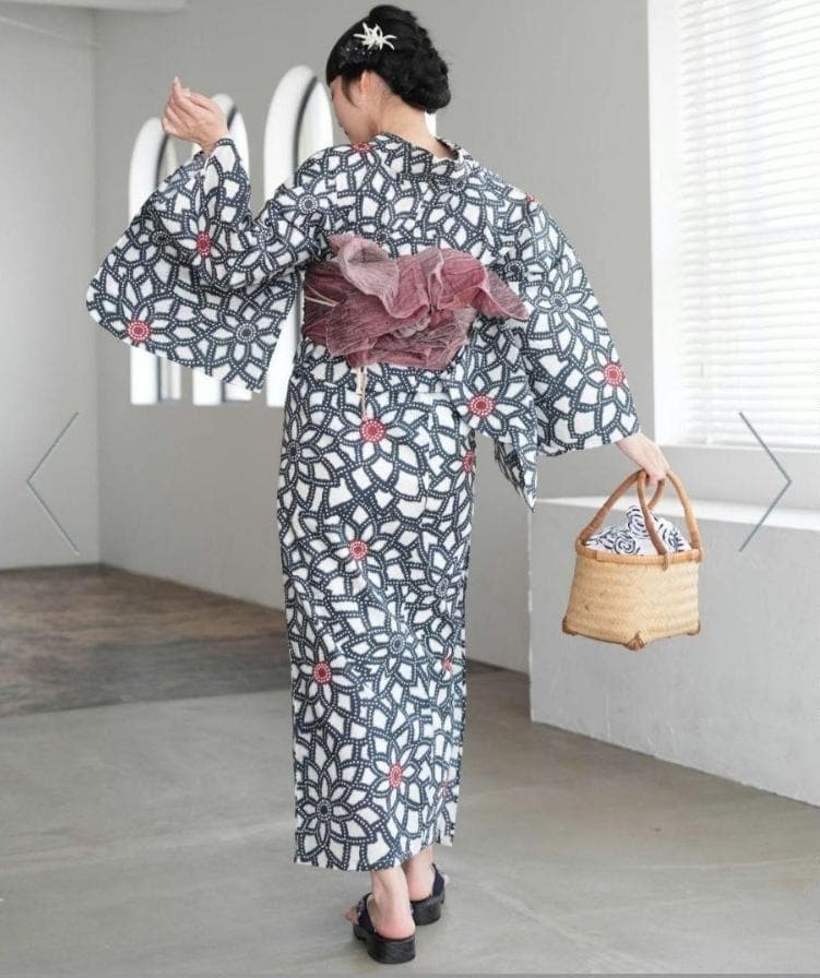 お任せの下駄+お任せの帯締つき◆◆utataneブランド浴衣◆和歌山染め