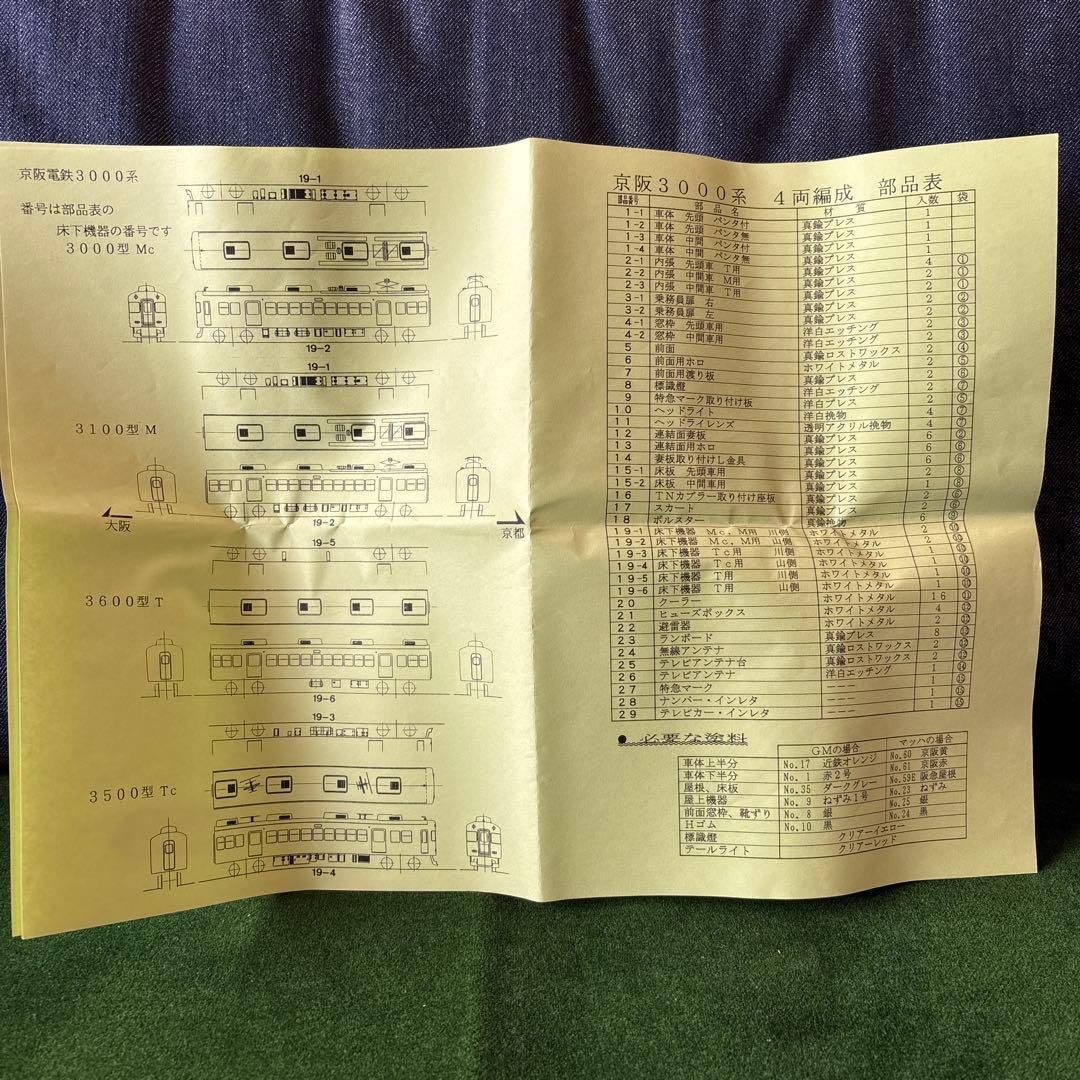 京阪3000系の4両➕3両真鍮キット