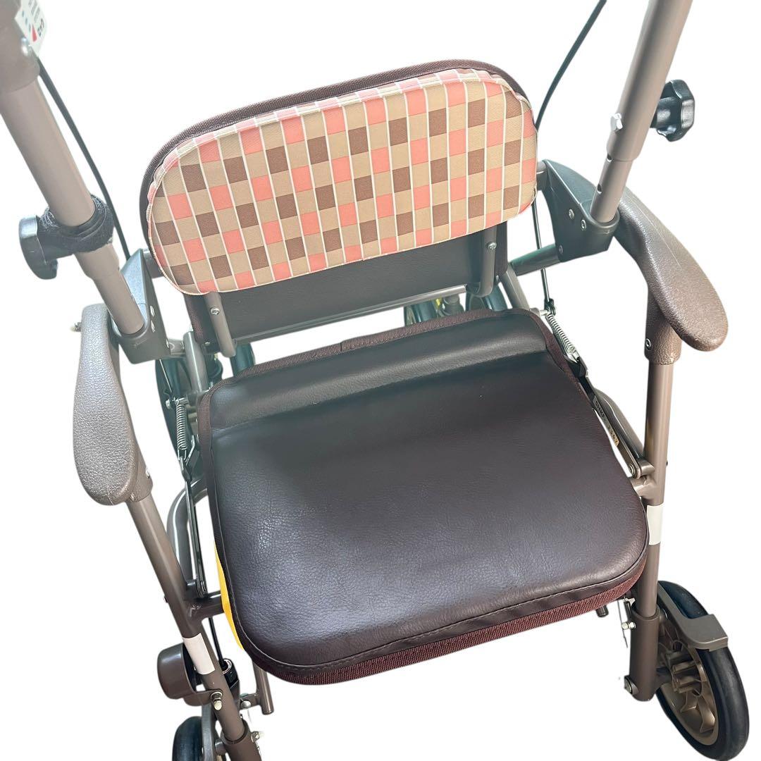 【美品】島製作所 四輪歩行車 シンフォニー AR シルバーカー ピンクブロック