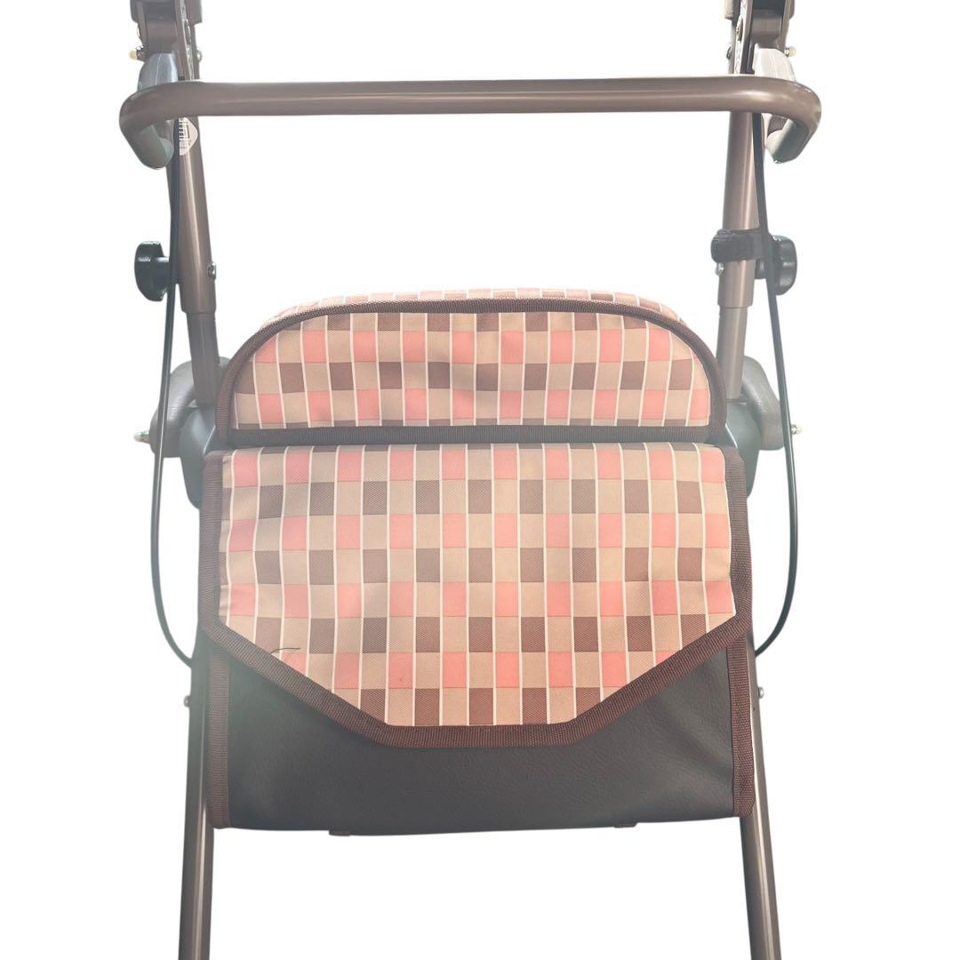 【美品】島製作所 四輪歩行車 シンフォニー AR シルバーカー ピンクブロック