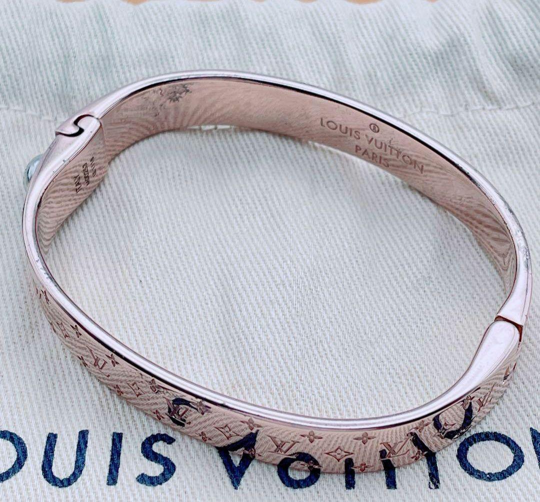 特価◆Louis Vuitton カフ ナノグラム ピンクゴールドバングル