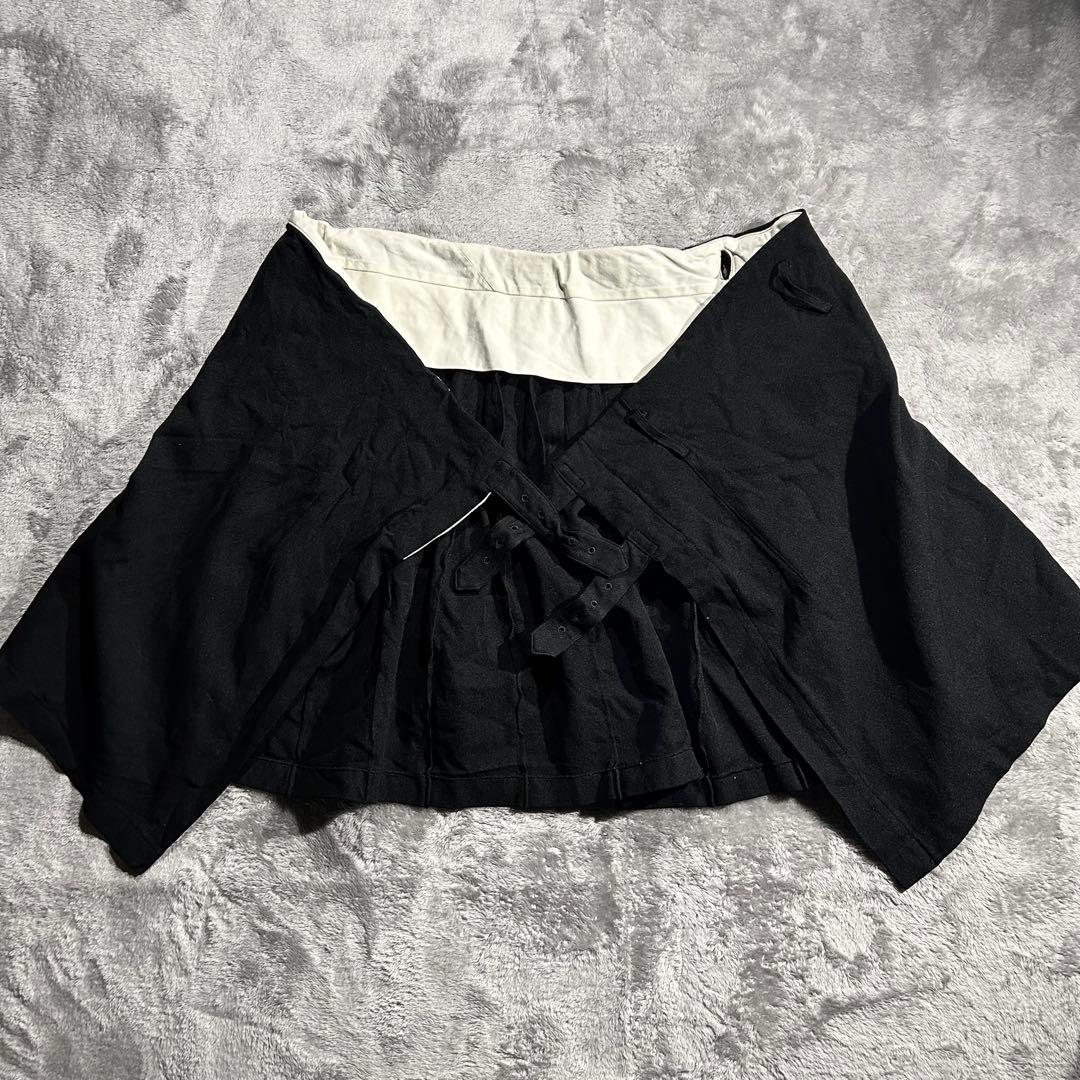 AD2008 09SS archive ポリ縮プリーツキルトスカート 巻き 黒