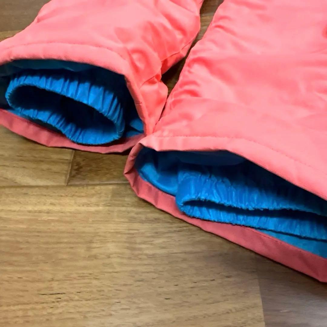 子供用スキーウェアセット　黒とピンク120 cm パープルグローブ15cm