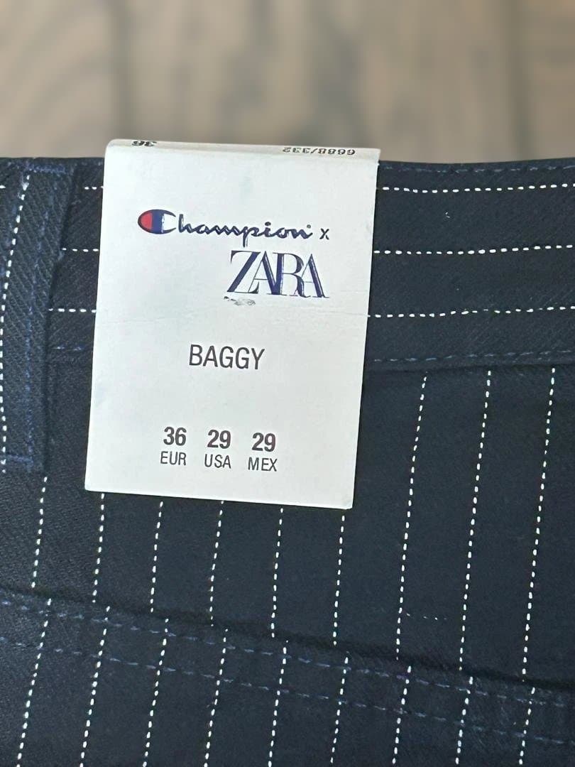 CHAMPION X ZARA ストライプ バギーフィットジーンズ　36