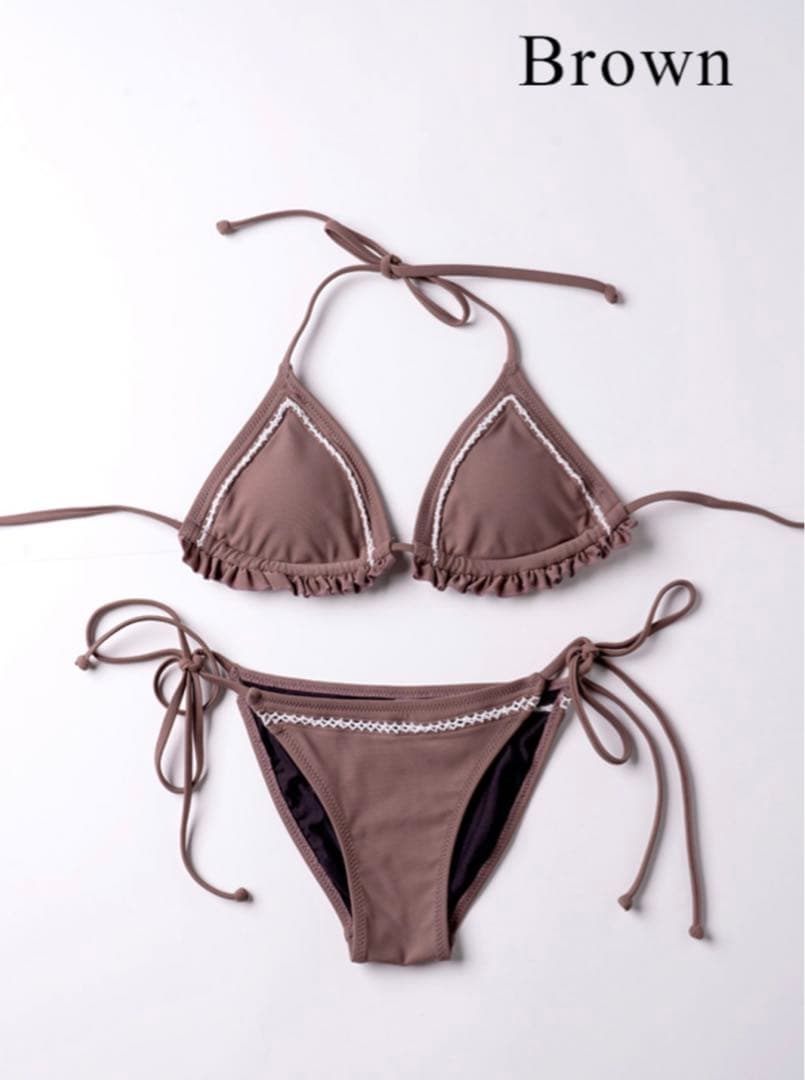 PINKY SHAKE ピンキーシェイク トライアングルビキニ ブラウン 水着