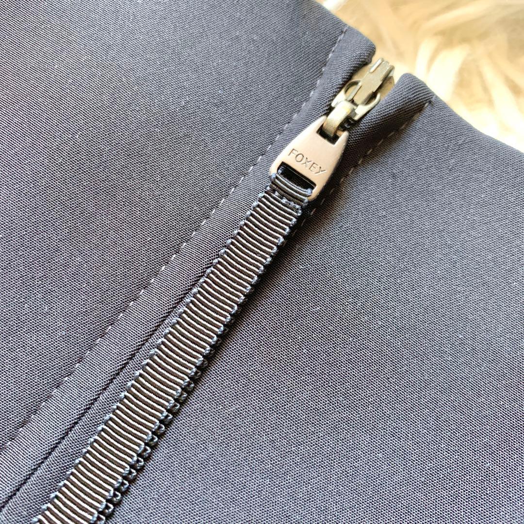 極美品✨希少サイズ フォクシー ローウエスト バロン ワンピース 美シルエット