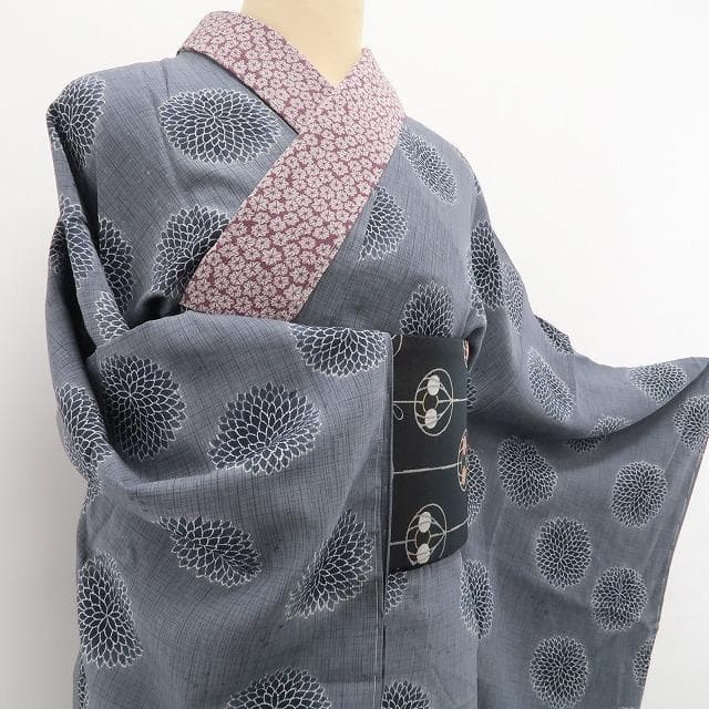 リトルミィ 新品 ダリア モノトーン 着物 仕付糸付 長襦袢 5782