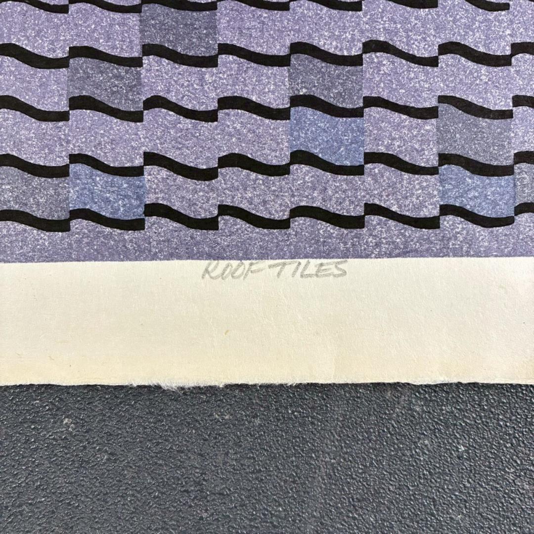 クリフトン・カーフ「ROOF TILES 屋根瓦」木版画 直筆サイン入 ’84