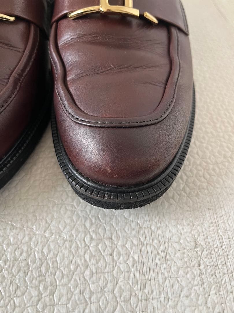 ルタロン　レザーメタルモチーフローファー　ブラウン　牛革　日本製