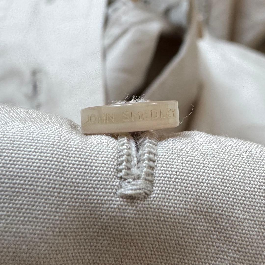 ジョンスメドレー コットンスタンドネックシャツドレス ワンピース マキシ 綿