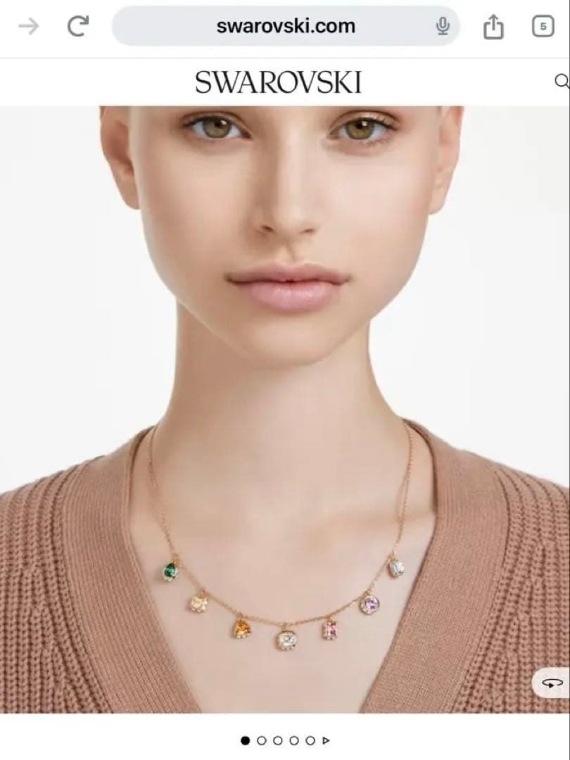 専用です　Swarovski マルチカラー　ストーン ゴールド　ネックレス