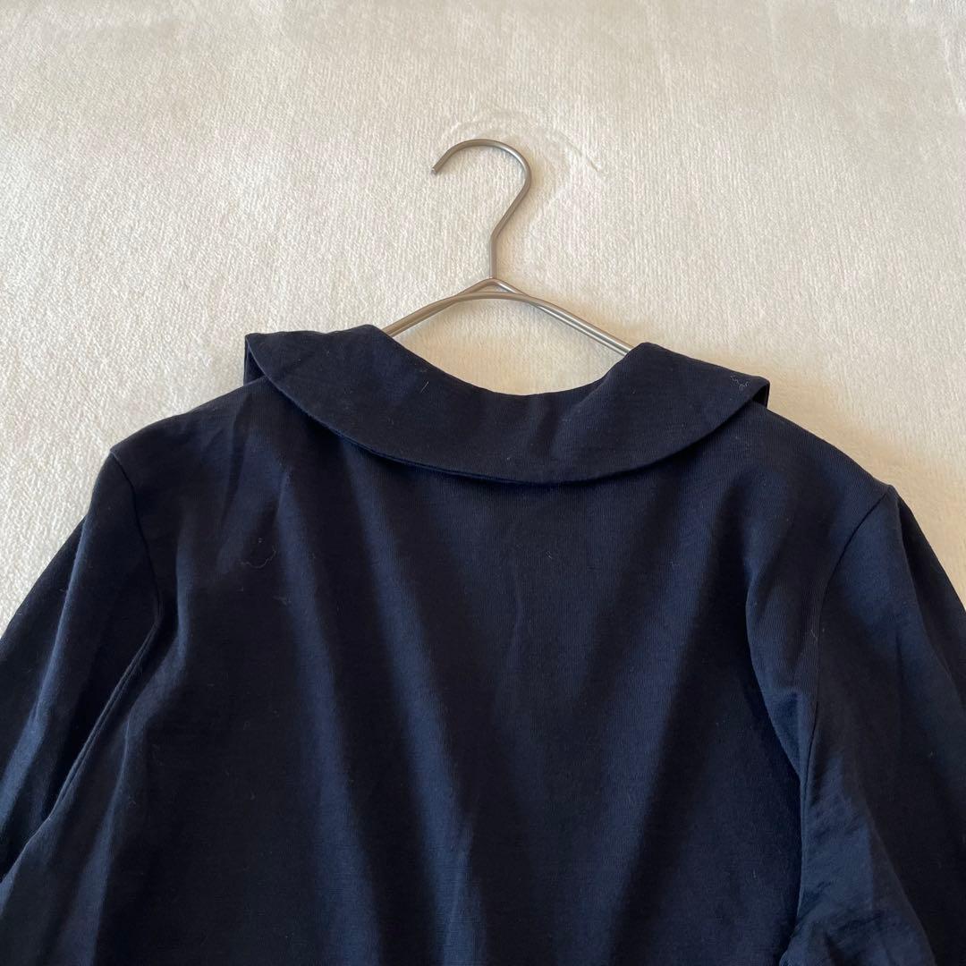 希少《ロードシャンブル コムデギャルソン》丸襟シャツ スカラップ ネイビー 秋冬