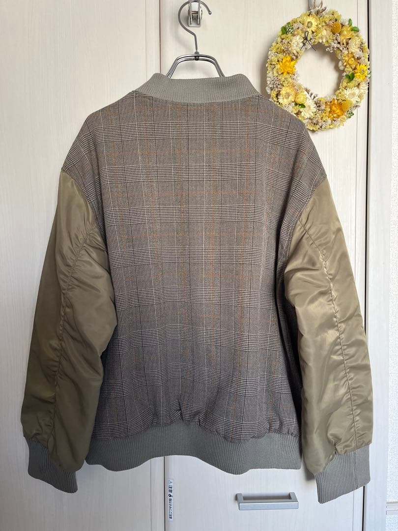 シャルロッテ⭐︎DOUDOU 異素材切替チェック柄ブルゾン 定価1.7万円