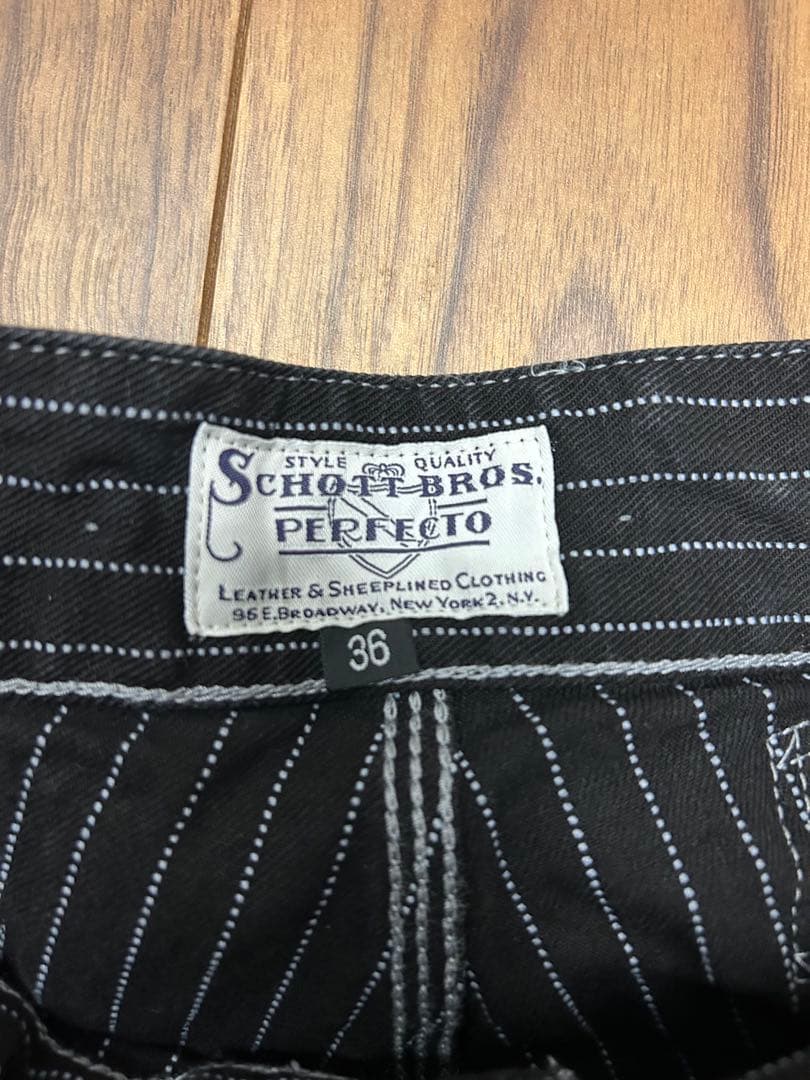 Schott ショット ヒッコリーデニム ブラック サイズ36