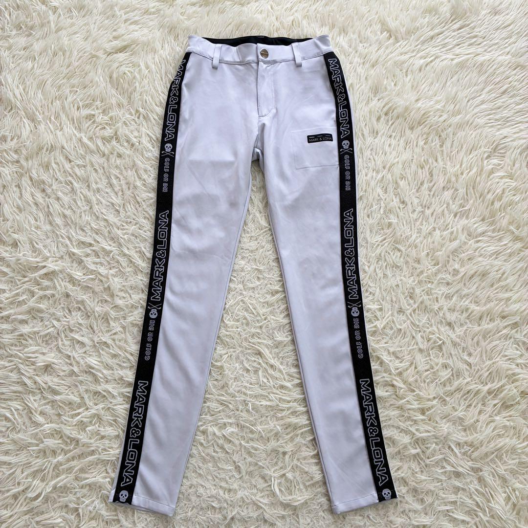 MARK & LONA ドクロタグ ロゴライン パンツ スキニー