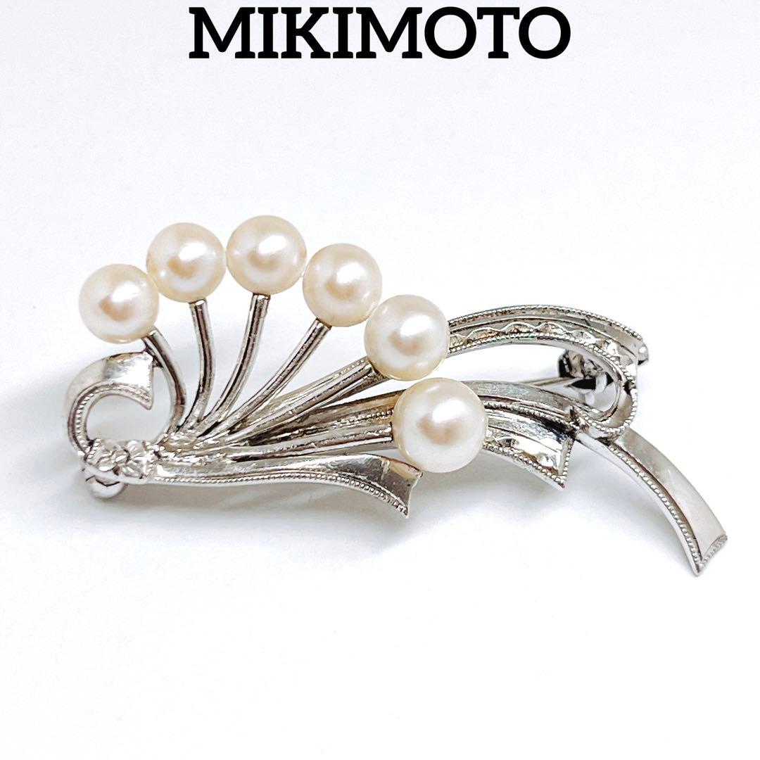 MIKIMOTO ミキモト パール　ブローチ　ヴィンテージ シルバー