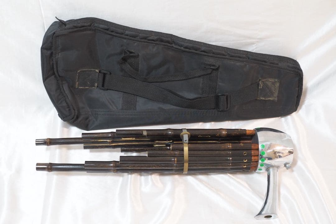 竹製 雅楽 古楽器 笙 しょう ケース付き 楽器