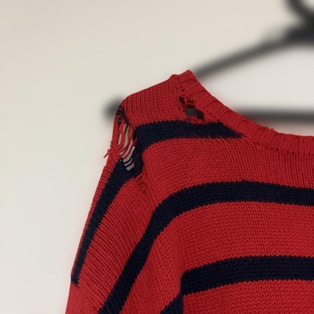 ポロ　ラルフローレン　ボーダー　ダメージ加工