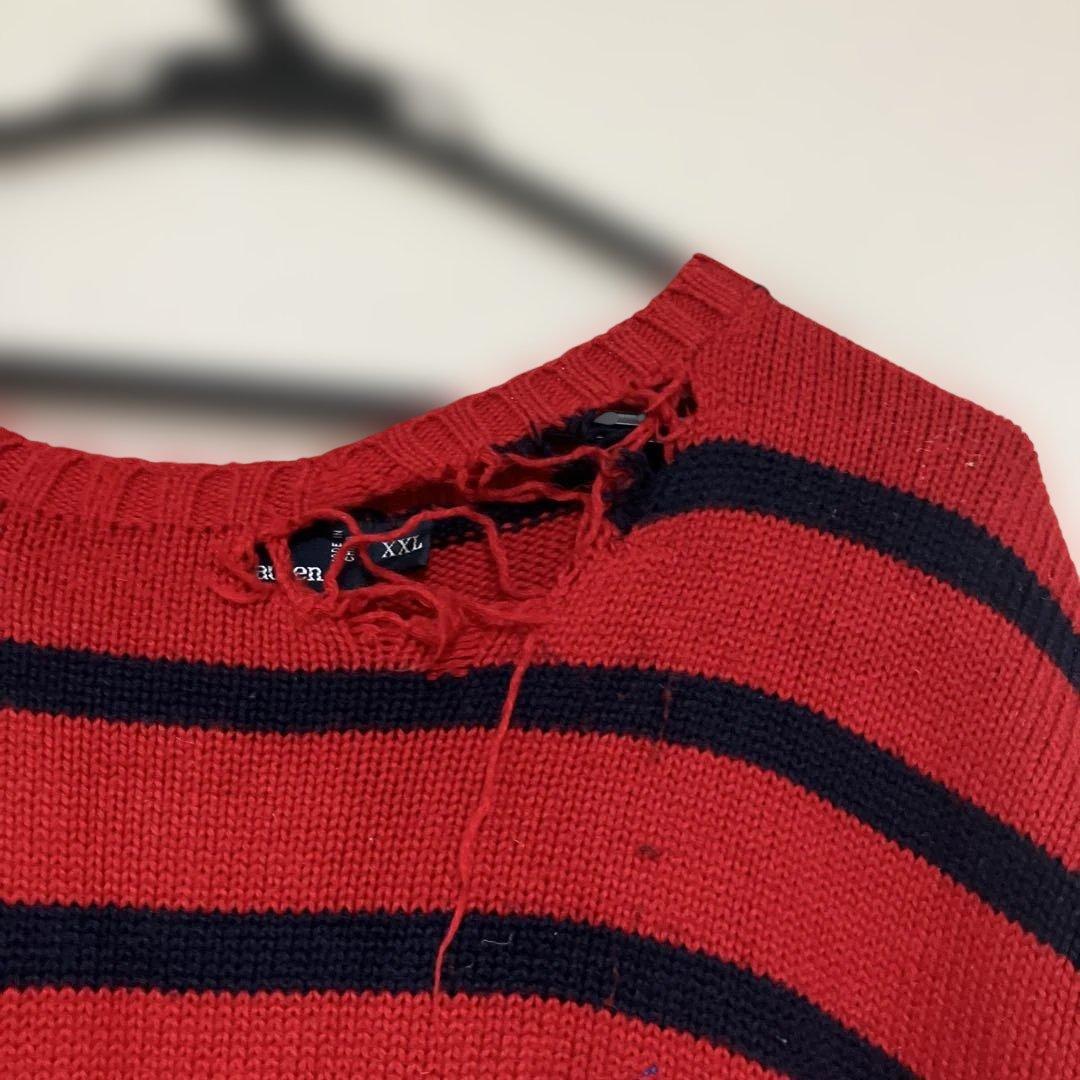 ポロ　ラルフローレン　ボーダー　ダメージ加工