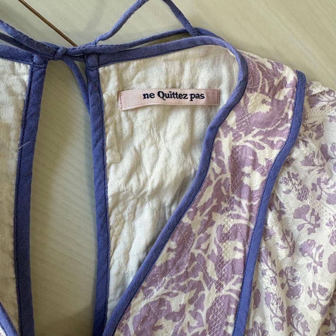 ✨ヌキテパ ne Quittez pas総柄ワンピース 長袖 人気　M