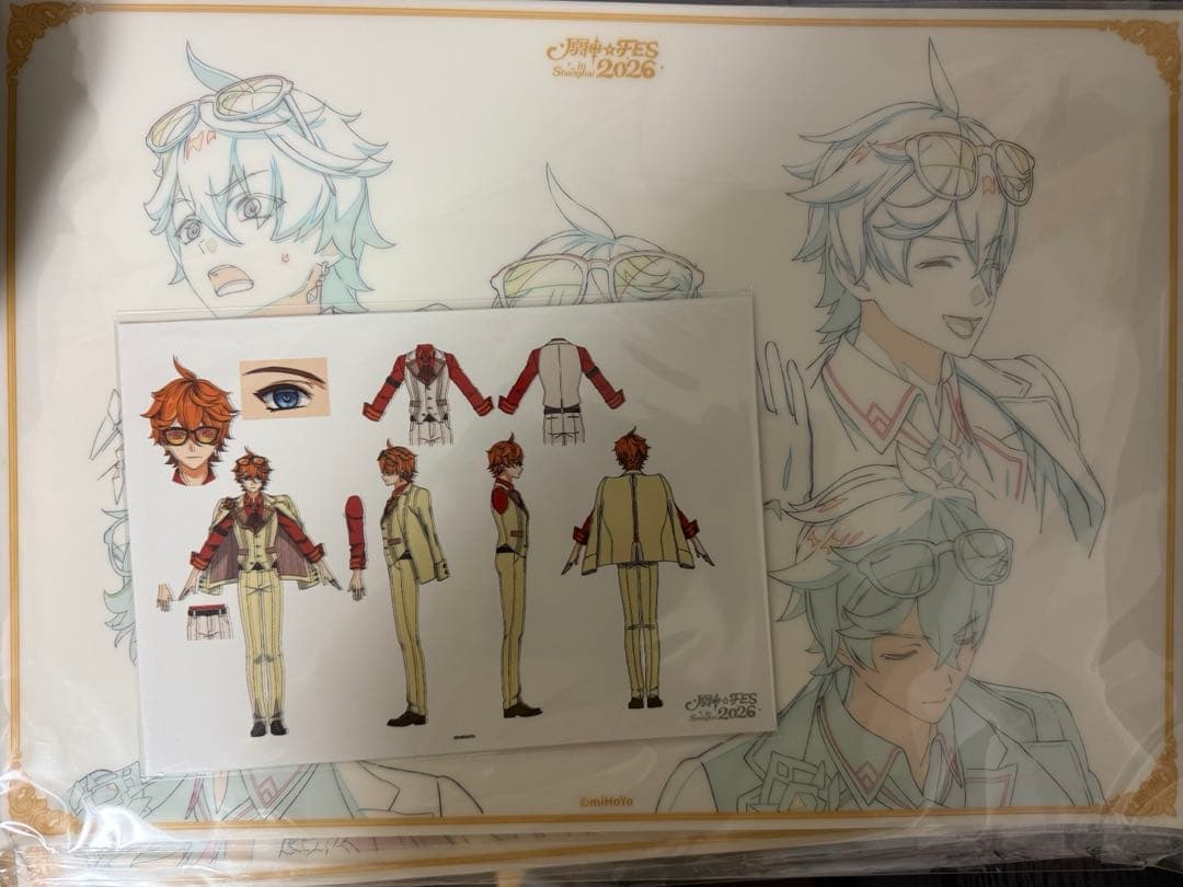 原神fes vipチケット 特典PVCデスクマット 原画ポストカード タルタリア