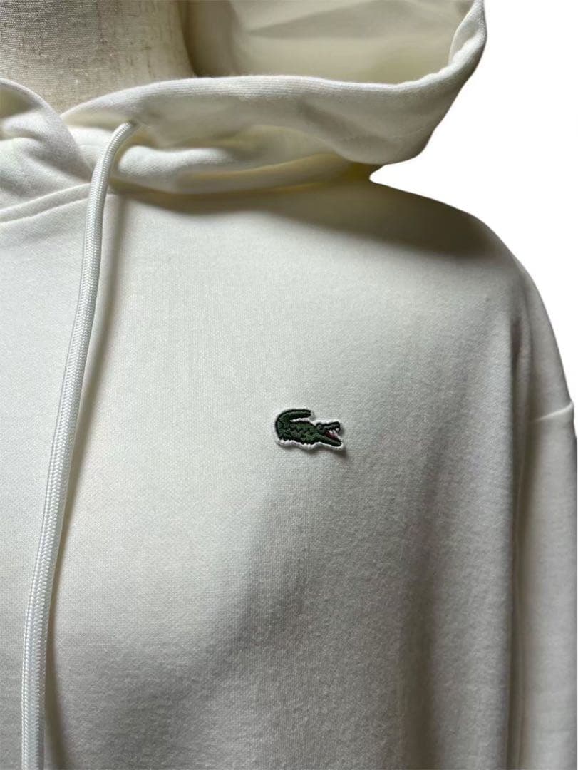 新品Lacoste ラコステフードワンピース　レディース　白トレーナーワンピース