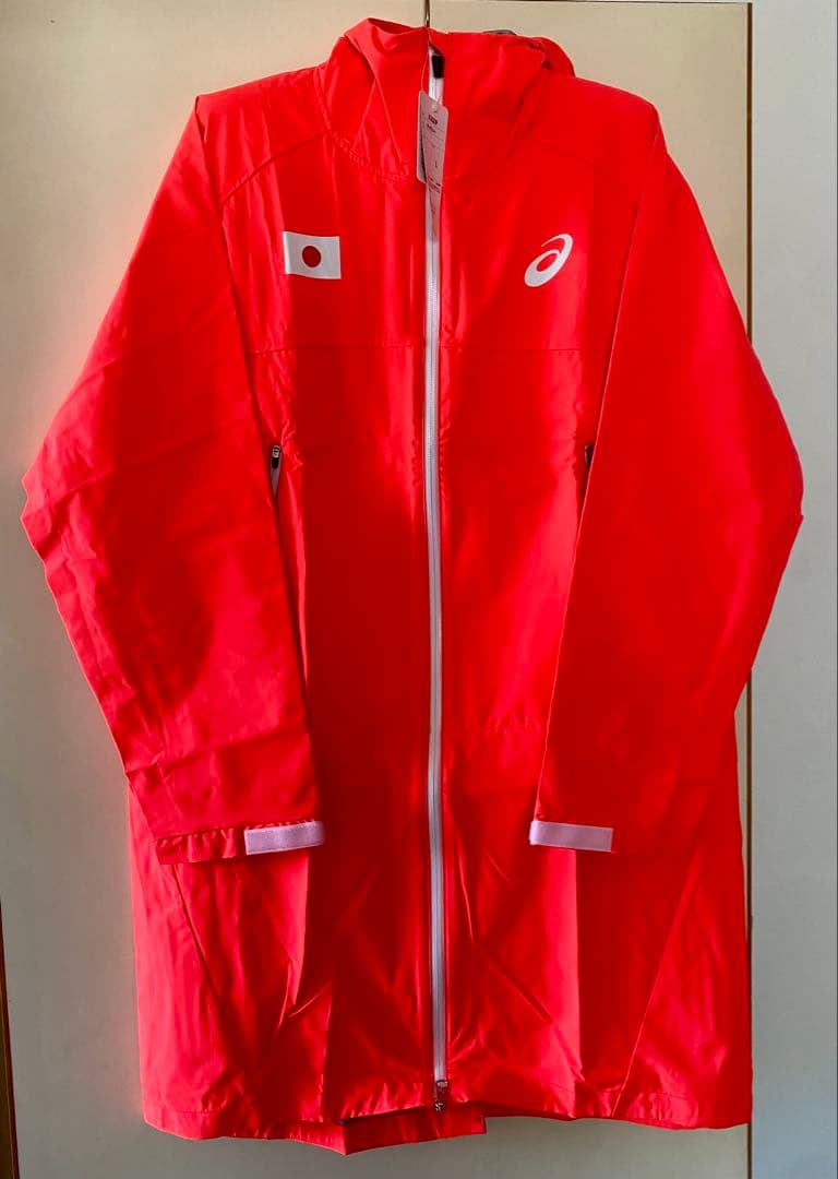 レインコート 雨具 asics L メンズ JAPAN 日本代表 カッパ 未着用