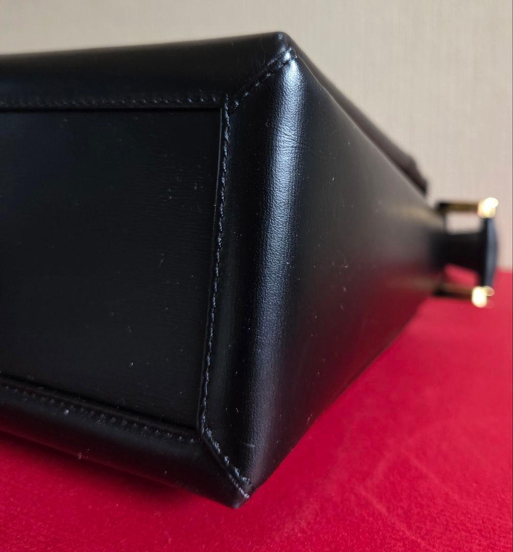 WAKO 銀座和光 ターンロック フォーマルバッグ ハンドバッグ 革 黒