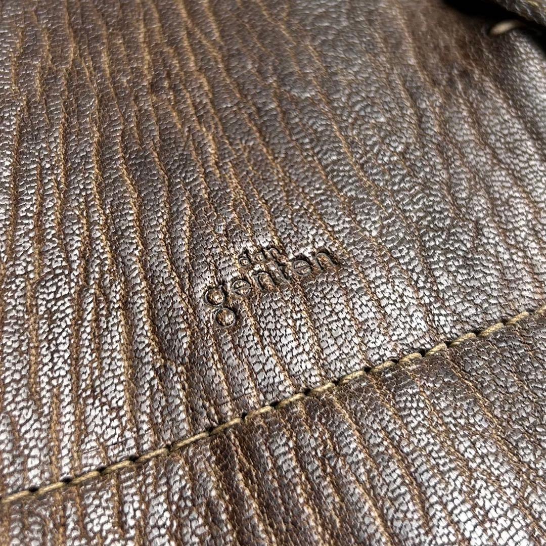 【希少】ダンゲンテン/アンティーク加工レザーブリーフケース/ビジネスバッグ/鍵付