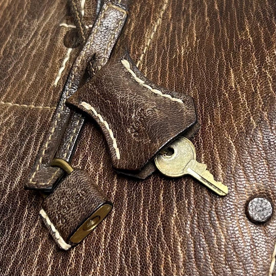 【希少】ダンゲンテン/アンティーク加工レザーブリーフケース/ビジネスバッグ/鍵付