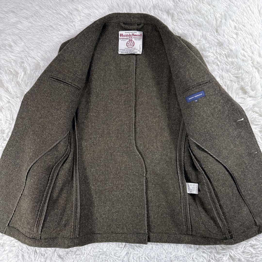ハリスツイード アーバンリサーチ ツイードテーラードジャケット カーキ M