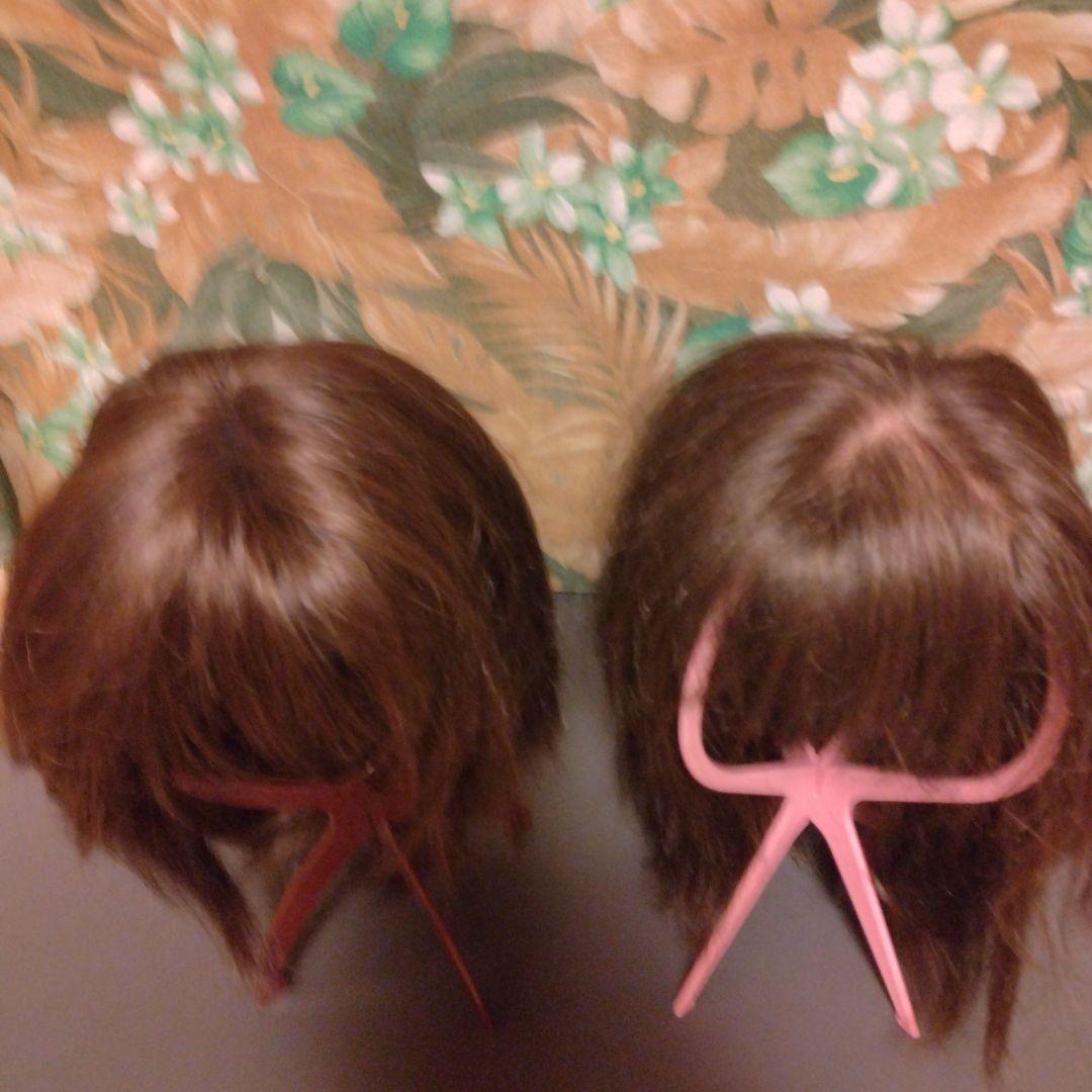 ウィッグ2台　スプレー＆ブラシ＆ネット＆スタンドピンクorブラウンのおまけ付き