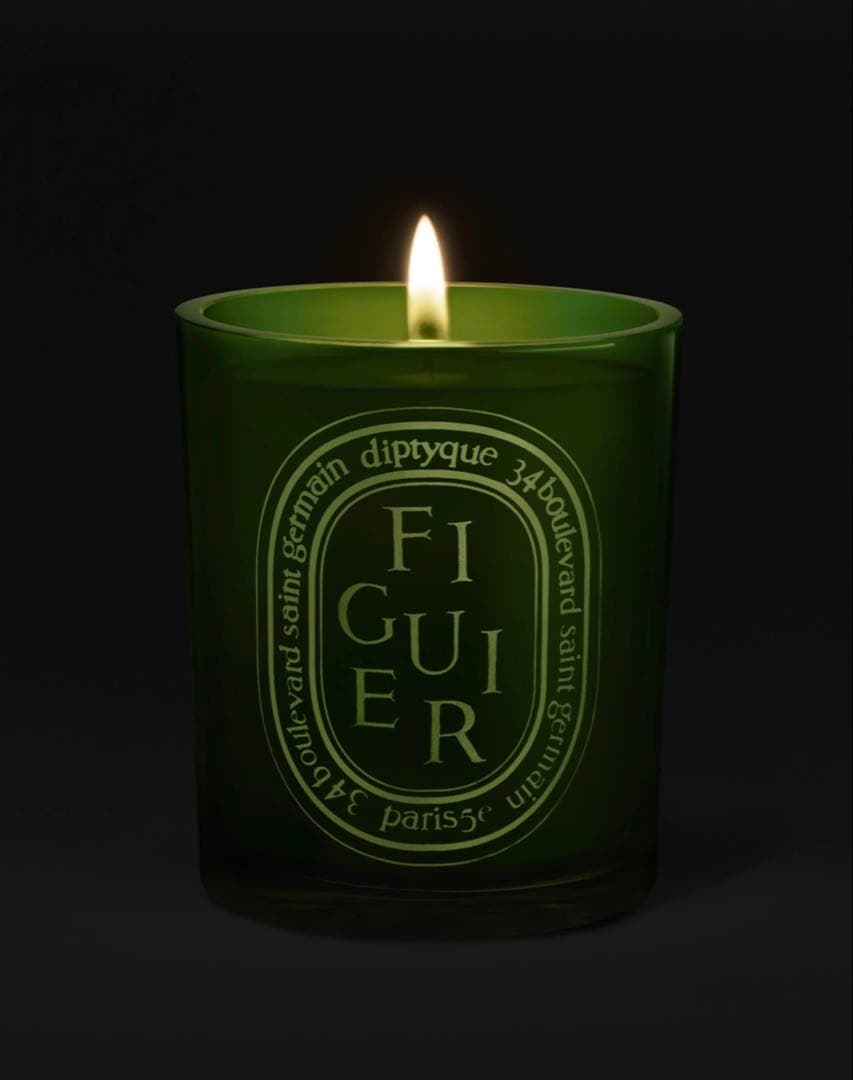 【新品】diptyque Figuier カラーキャンドル グリーン　300g