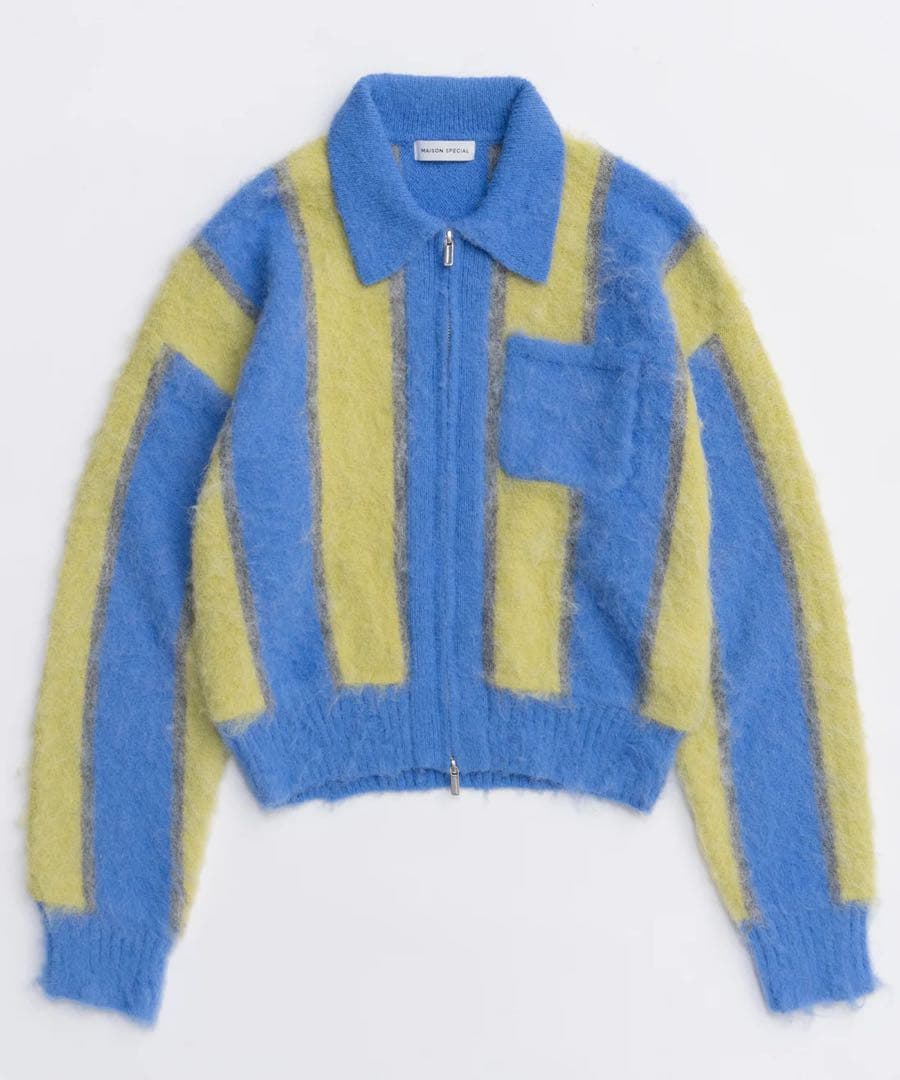 トップス Soutien Collar Stripe Zip Knit Cardigan