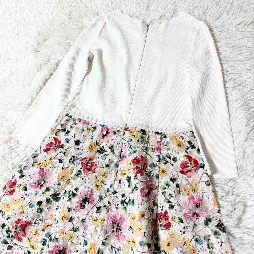 極美品✨トッカ ニットドレス ワンピース＋カーディガン アンサンブル 花刺繍