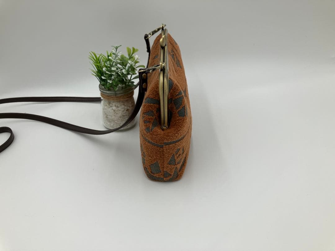 ミナペルホネン　がま口ポシェット　LULU ルル　ブラウン