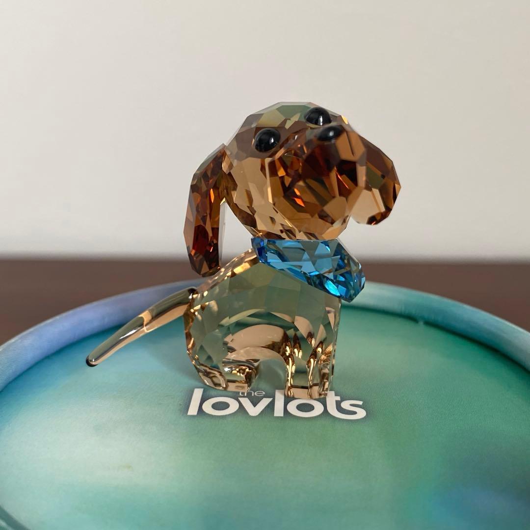 △▼とも ▼△ SWAROVSKI クリスタル ダックスフンド 置物