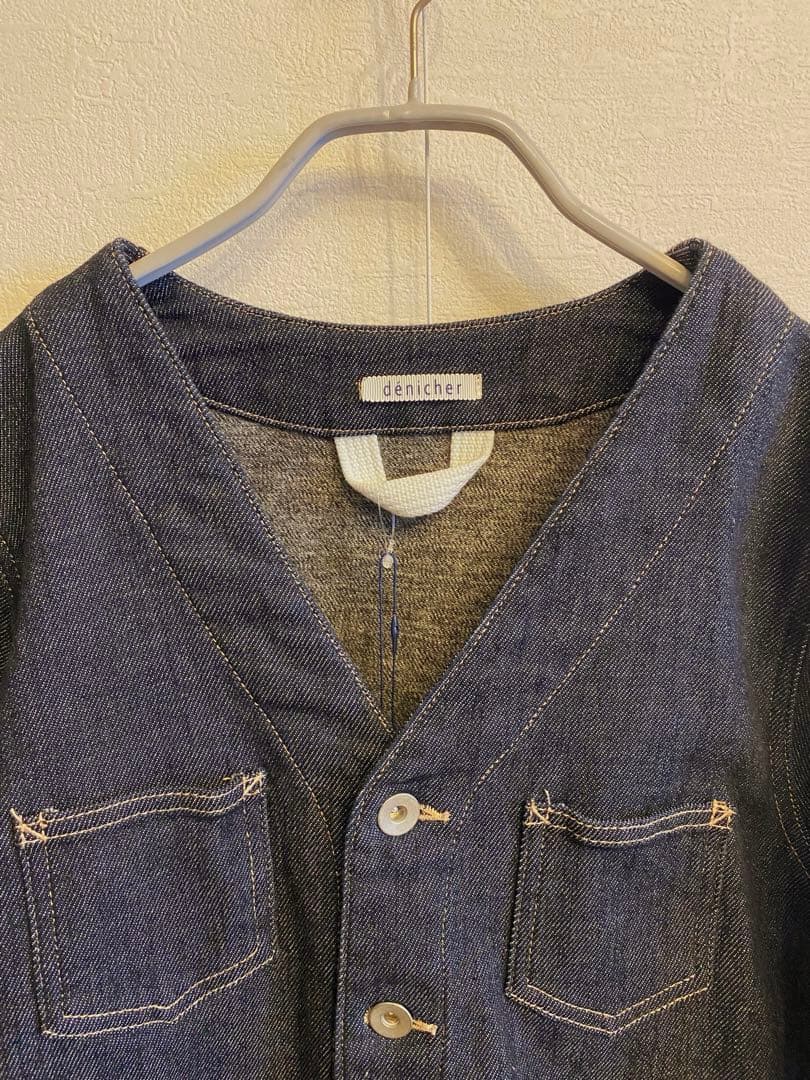 de’nicher ダークデニム ノーカラージャケット