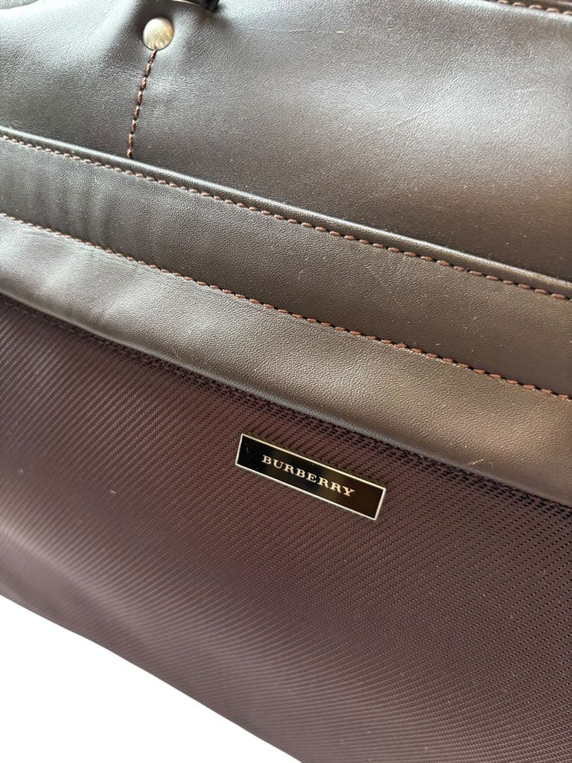 BURBURRY ボストンバッグ　旅行鞄　ビジネスバッグ　大容量　革　ブラウン系