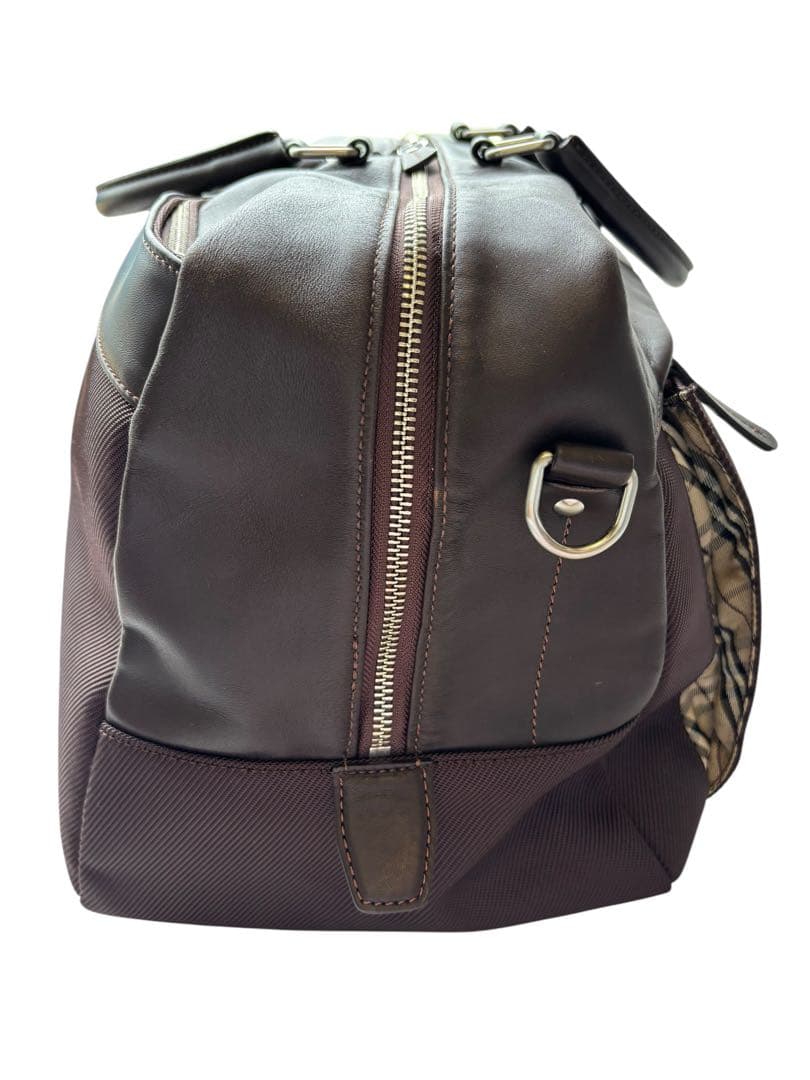 BURBURRY ボストンバッグ　旅行鞄　ビジネスバッグ　大容量　革　ブラウン系