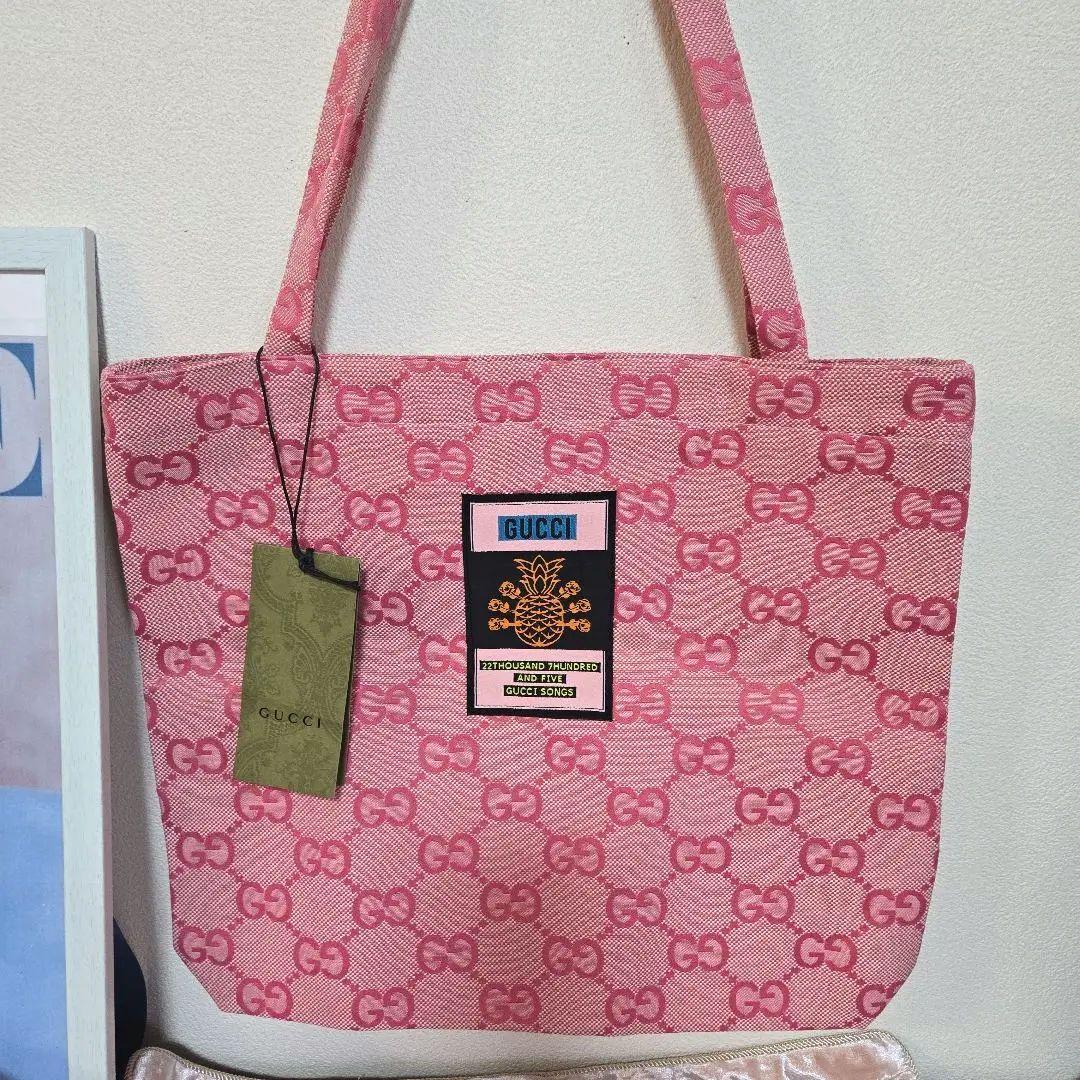 希少！1点のみ！GUCCI ロゴトートバッグ ノベルティ ピンク 大容量