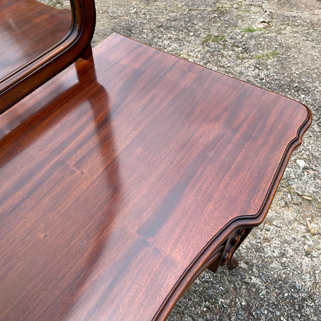 ビッグミラー ドレッサー マホガニー 輸入家具 エレガント 高級 化粧台 鏡台