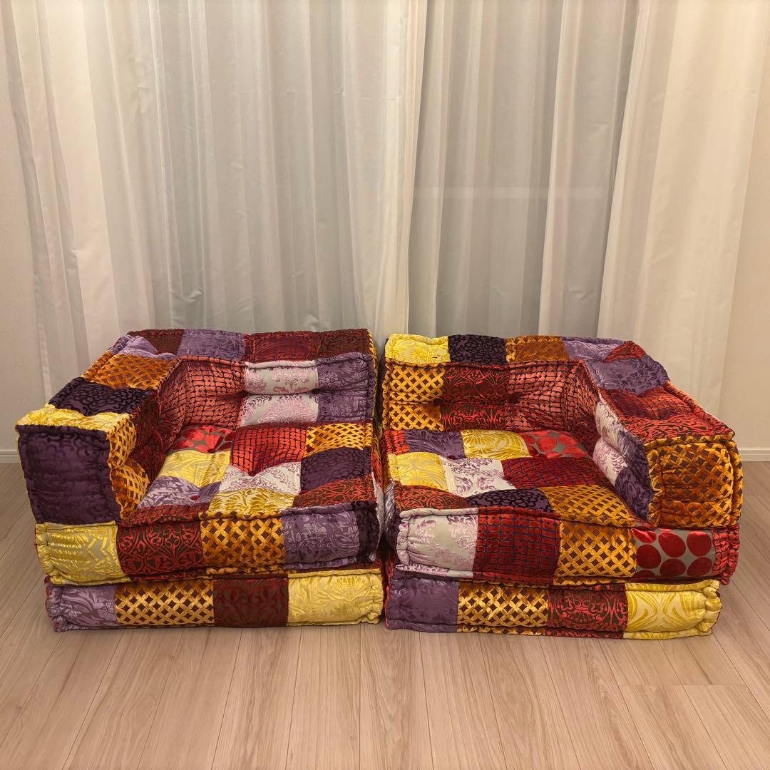 【美品】アデペシュ ブロックマルチソファ 2人掛けコンプリート品【Web品切中】