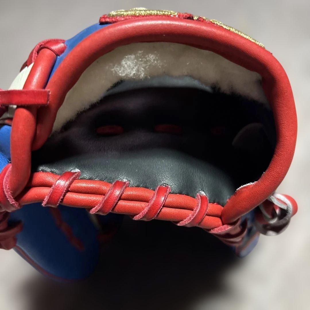 軟式野球オーダーグローブプロフェッショナル 野球グローブ 青白赤