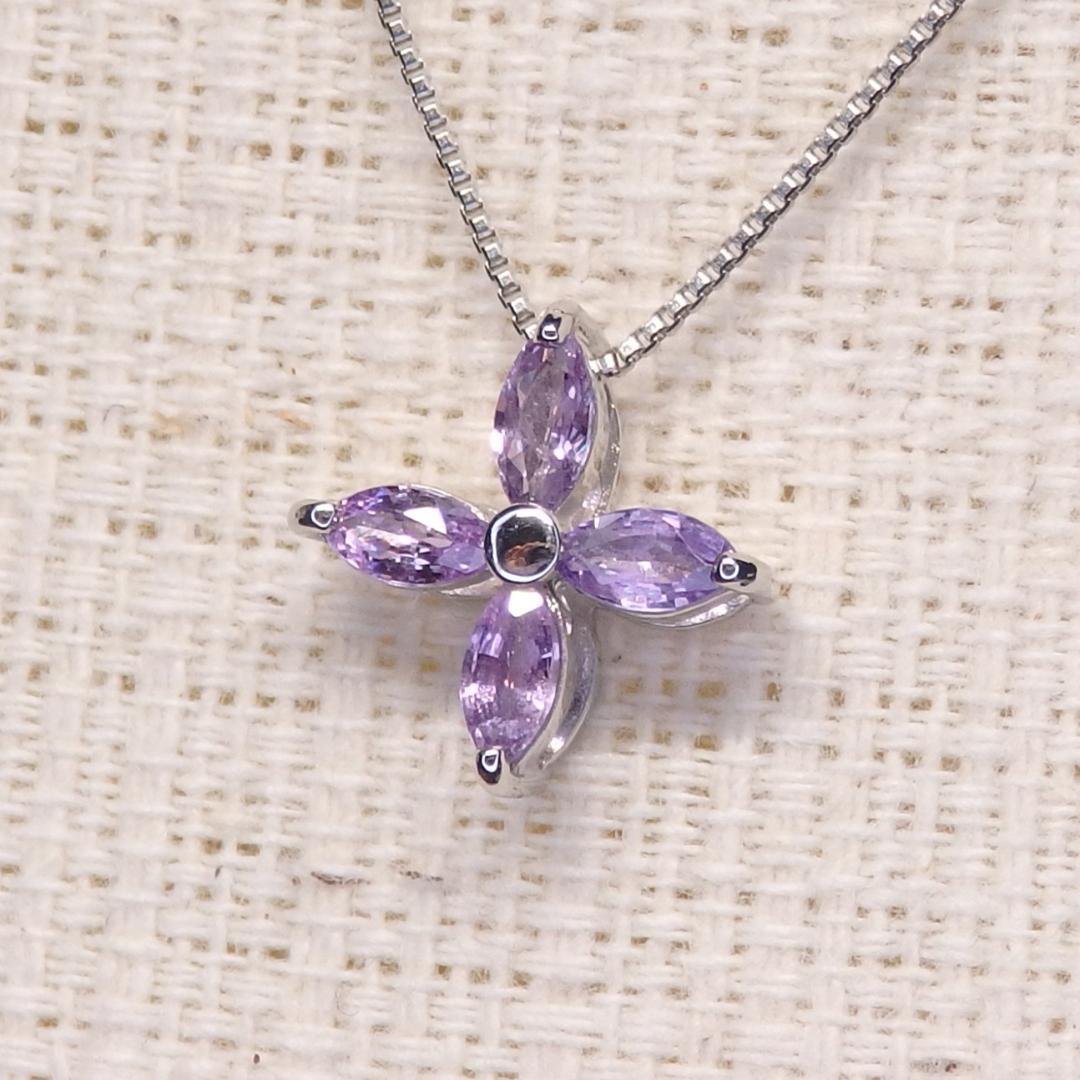 パープルサファイア ペンダントTOP A6057 0.38ct プラチナPt 星