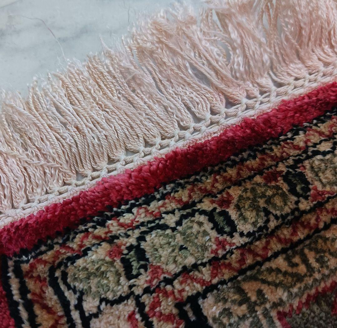 Y2512 ペルシャ絨毯 クム産 シルク 手織72万ノット 78×56㎝