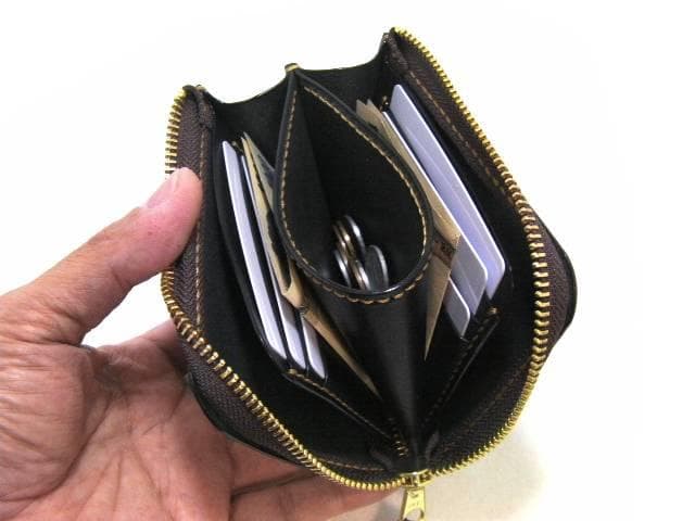 栃木レザー 本革 L字ファスナー 財布 日本製 メンズ レディース 黒 ブラック