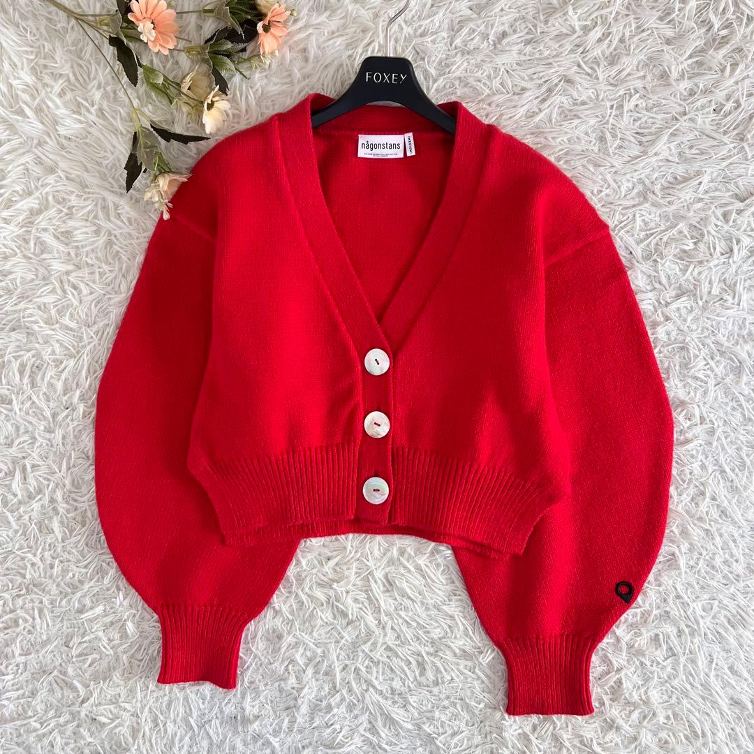 nagonstans ボリューム スリーブ ショート カーディガン