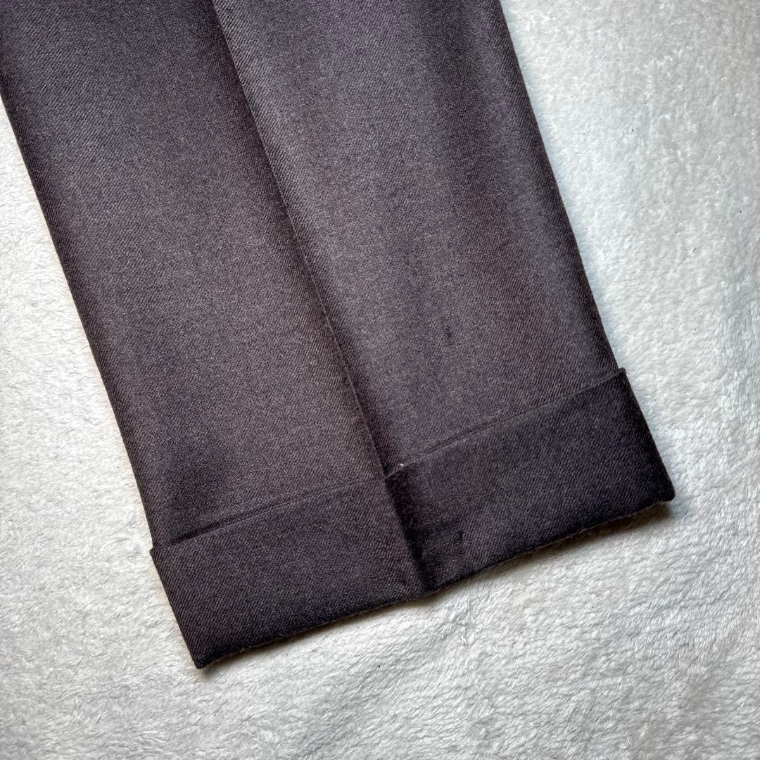 39 極美品　秋冬　インコテックス　スラックス　ブラウン　46 ウール