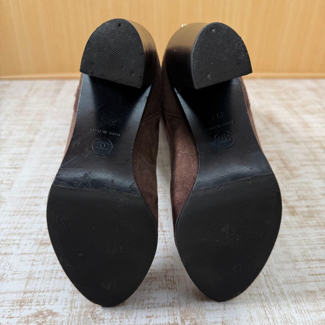 CHANEL シャネル スウェード　ロングブーツ ココマーク 39C